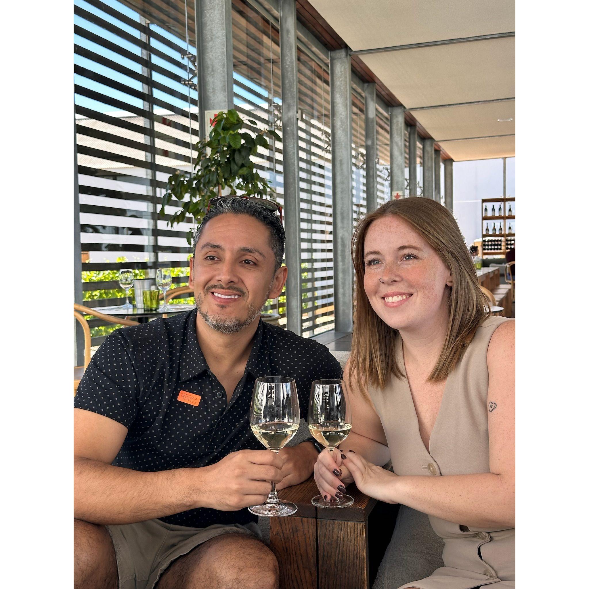Wine tasting in the Franschhoek Valley outside of Cape Town