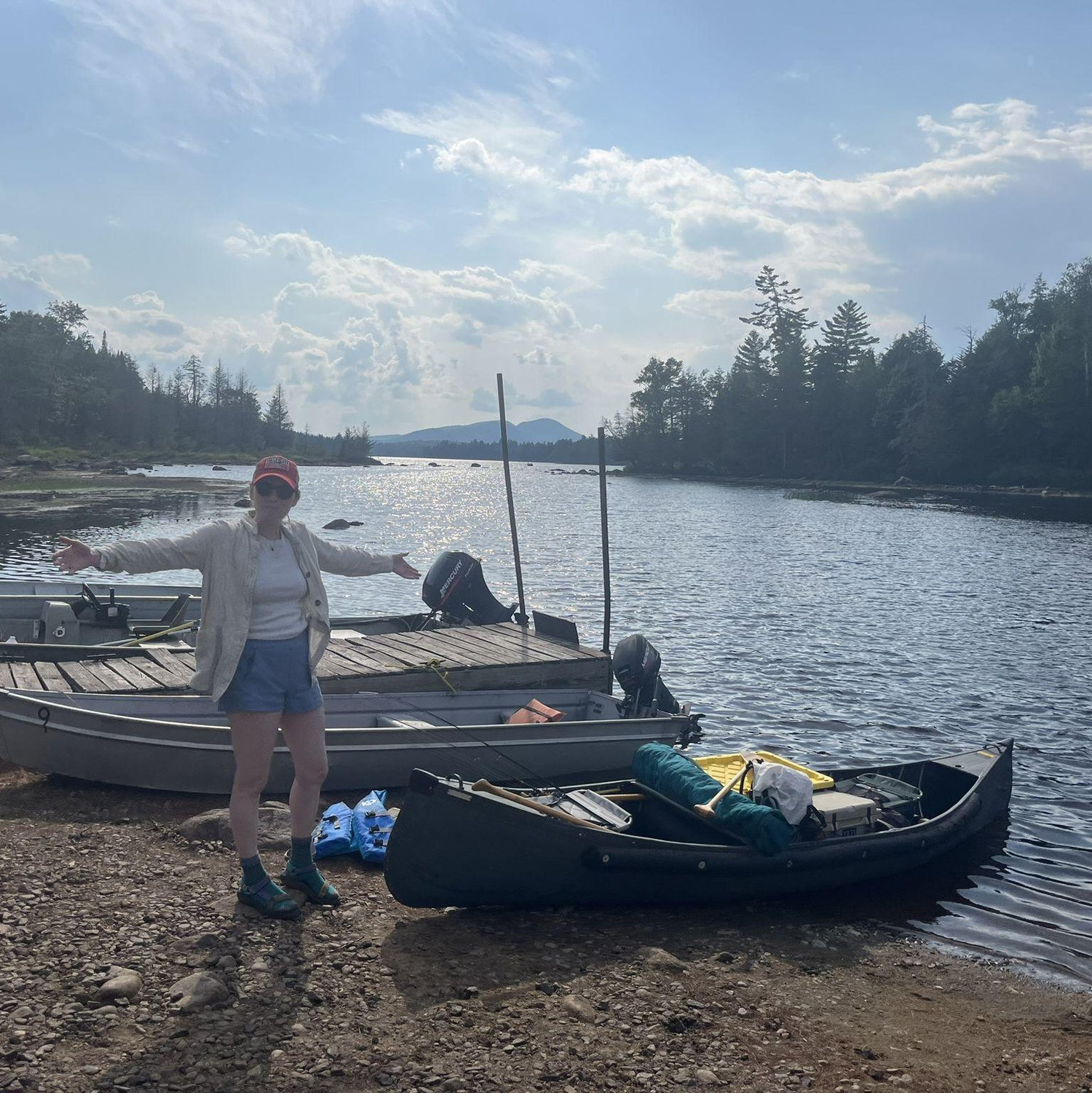 Fully loaded canoe ready to paddle out to our campsite!