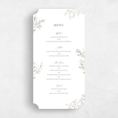 White Ticket Wedding Menu - Sweetbay