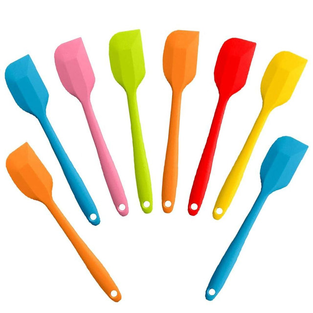 8 Pieces Silicone Spatulas,8.5 inch Non-stick Spatulas with Stainless Steel Core,Heat Resistant-500℉, One Piece Design,Food Grade Silicone, Dishwasher Safe, for Mixing,Cooking,Baking (8.5 inch)