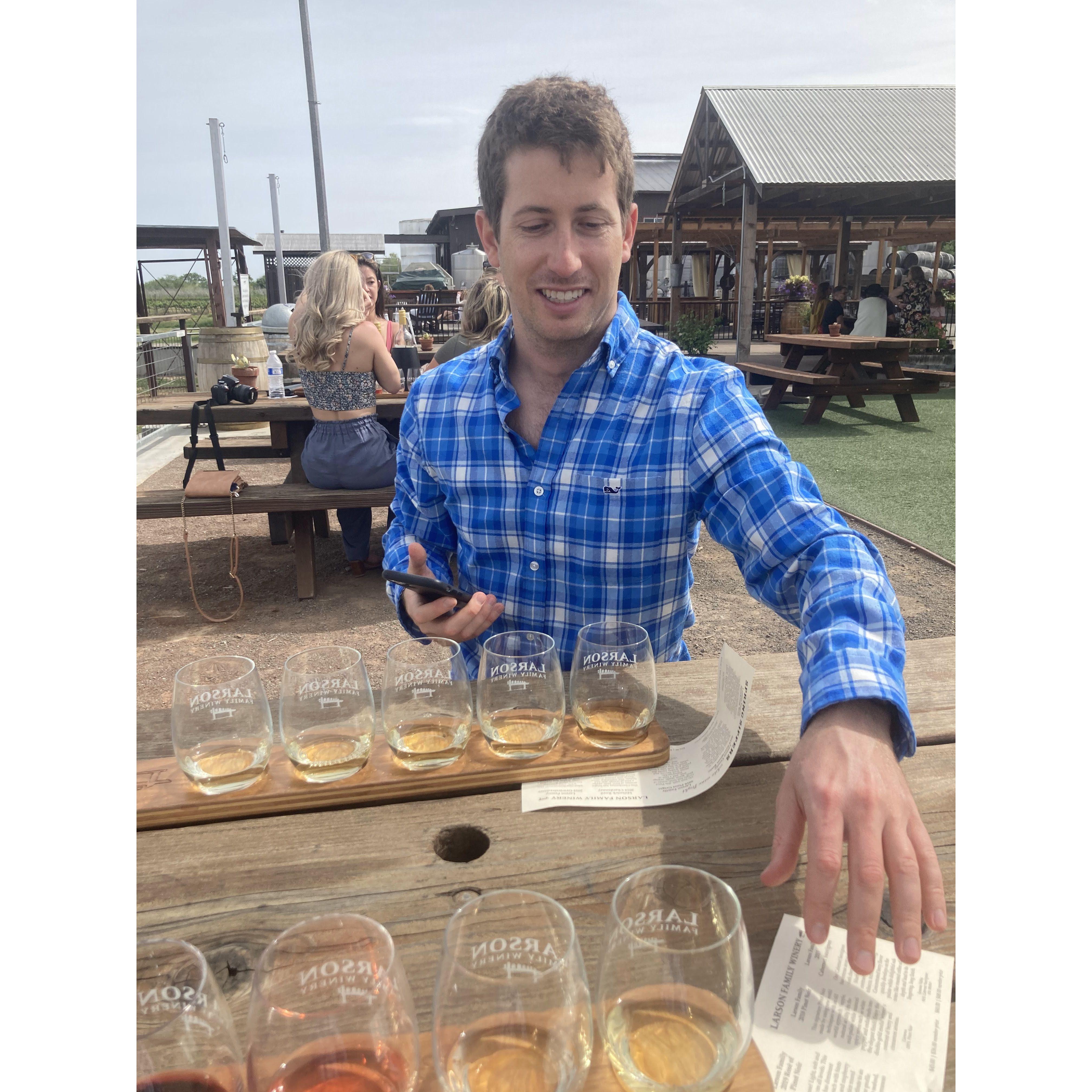 Doug took Colleen to his favorite winery in Napa, Larson Family Winery
