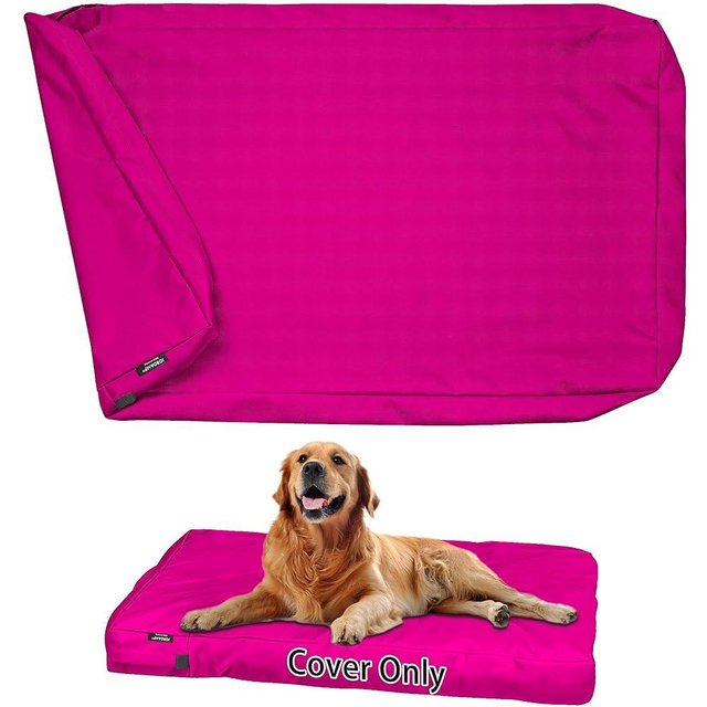 Joroamp Dog Bed Cover Replacement Washable, Waterproof Large Pet Canvas Dog Crate Kennel Removable Covers with Zipper, 40x27x4 Inches(Pink)