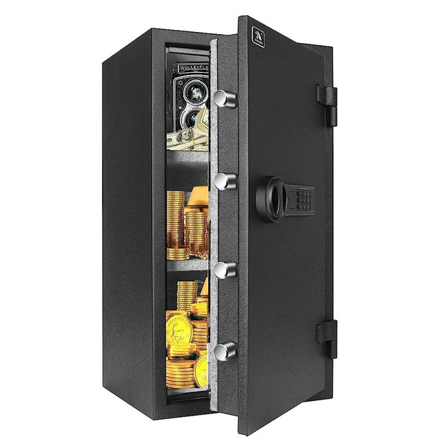 TIGERKING Fireproof Safe, 3.47 Cubic Feet Safe Box, Large Steel Money Safe Home Safe with Digital Lock for Home and Office