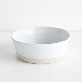 Thrown Gloss White Flat Bowl 9"