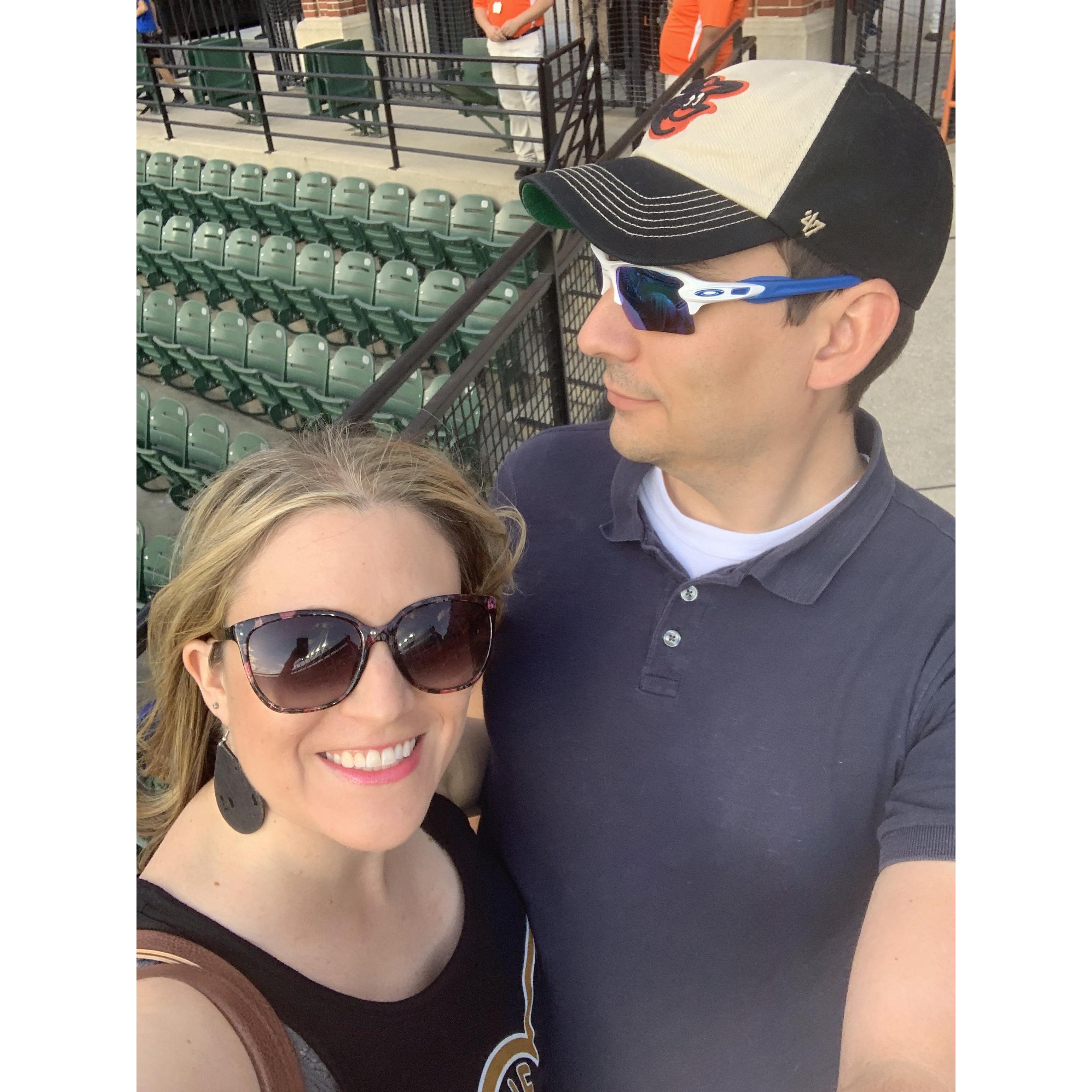 A rare site... John in a Baltimore hat. We are a Baltimore/Pittsburgh house divided!