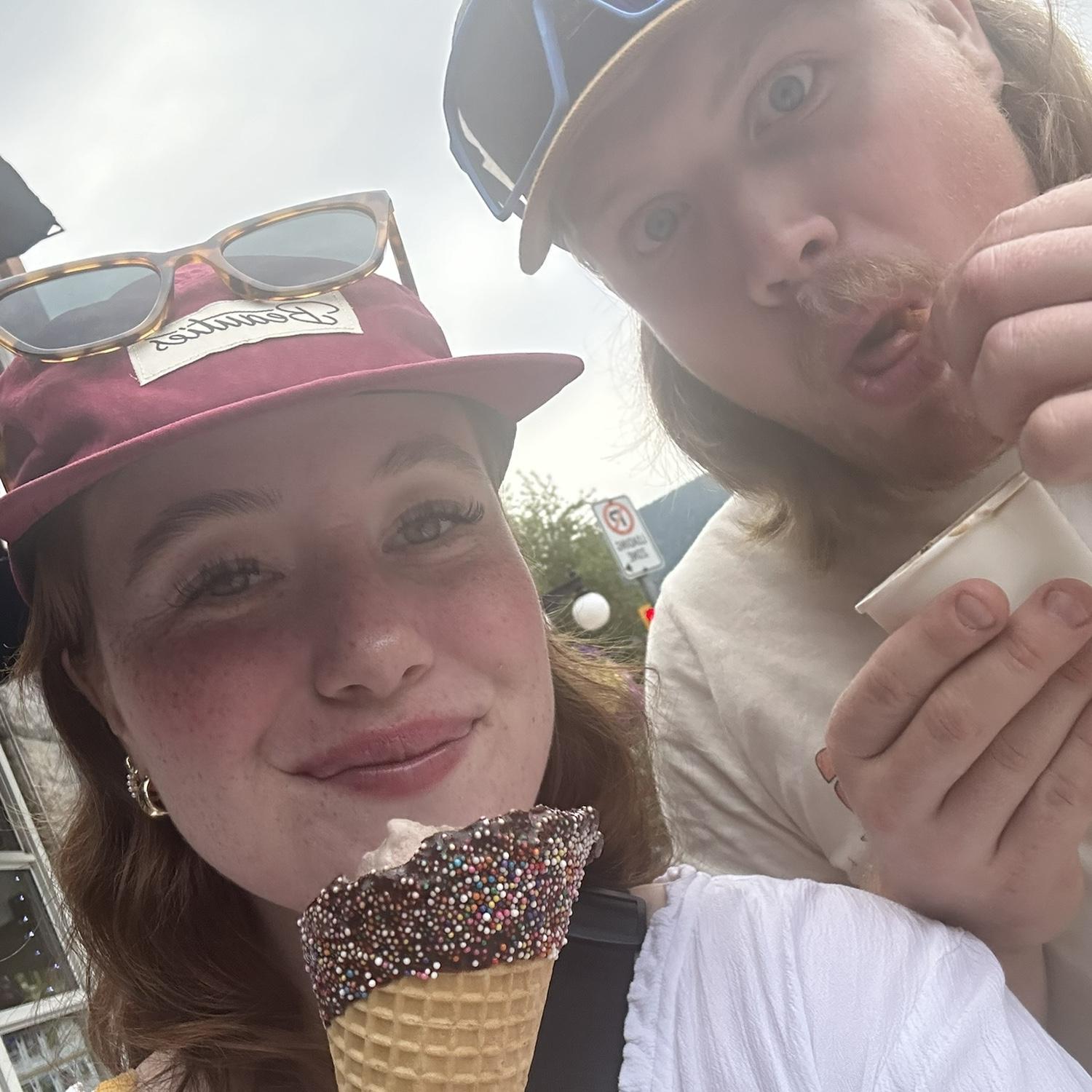 Who finished their ice cream first??