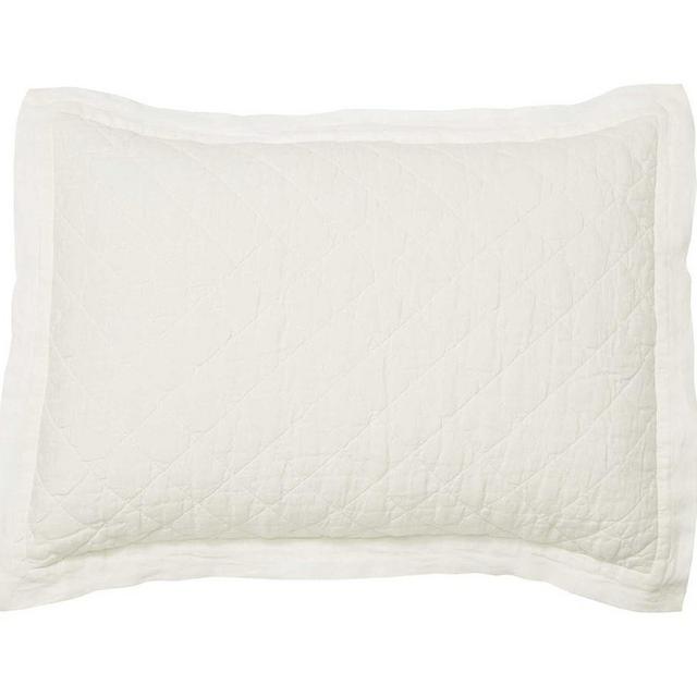 Belgian Flax Linen Diamond Sham, Standard, Classic Ivory