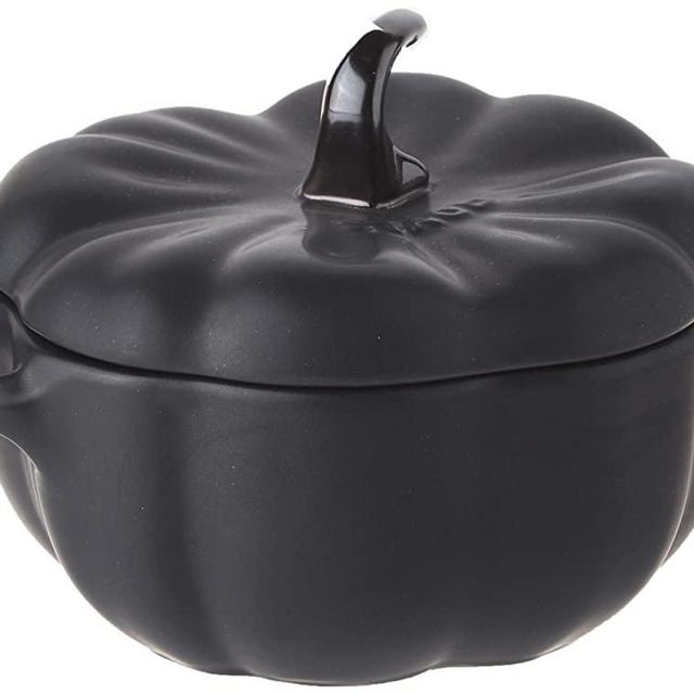 STAUB Ceramic Pumpkin Dish, .5 Qt, 16-oz, Matte Black, Oven Safe