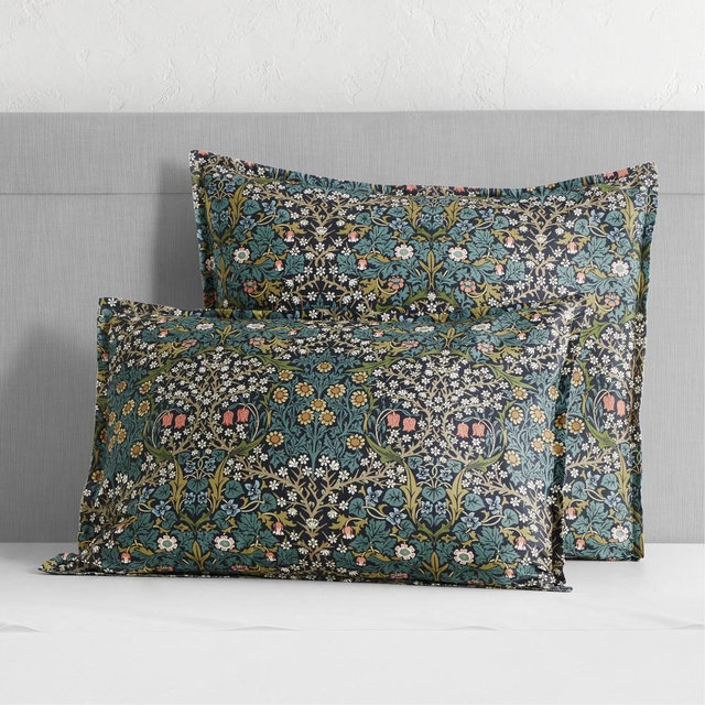 Morris & Co. x Williams Sonoma Home Blackthorn Duvet and Shams, Euro Sham, Blue