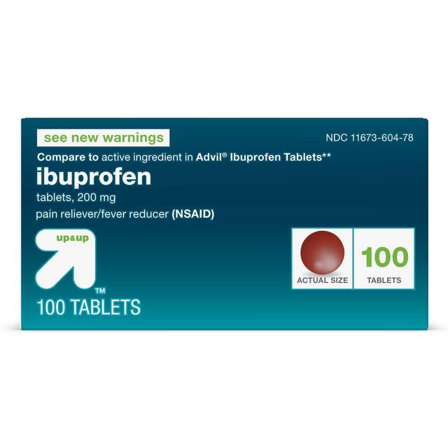 Ibuprofen (NSAID)Pain Reliever & Fever Reducer Tablets - 100ct - up & up™
