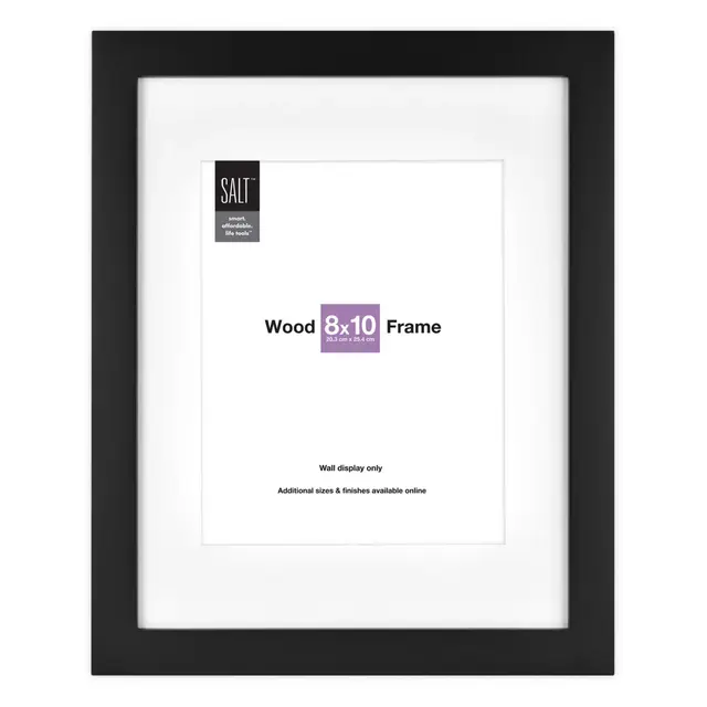 SALT™ Gallery 8-Inch x 10-Inch Matted Picture Frame in Black