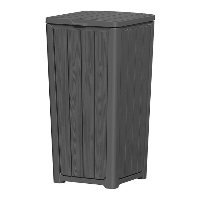 WTFGO Outdoor Trash Can 23 Gallon Garbage Can with Lid Waterproof Resin Garbage Patio Waste Bin for Garden, Backyard, Deck,Black