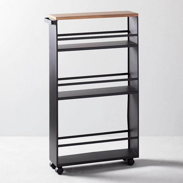 Rolling Storage Cart with Handle, Black