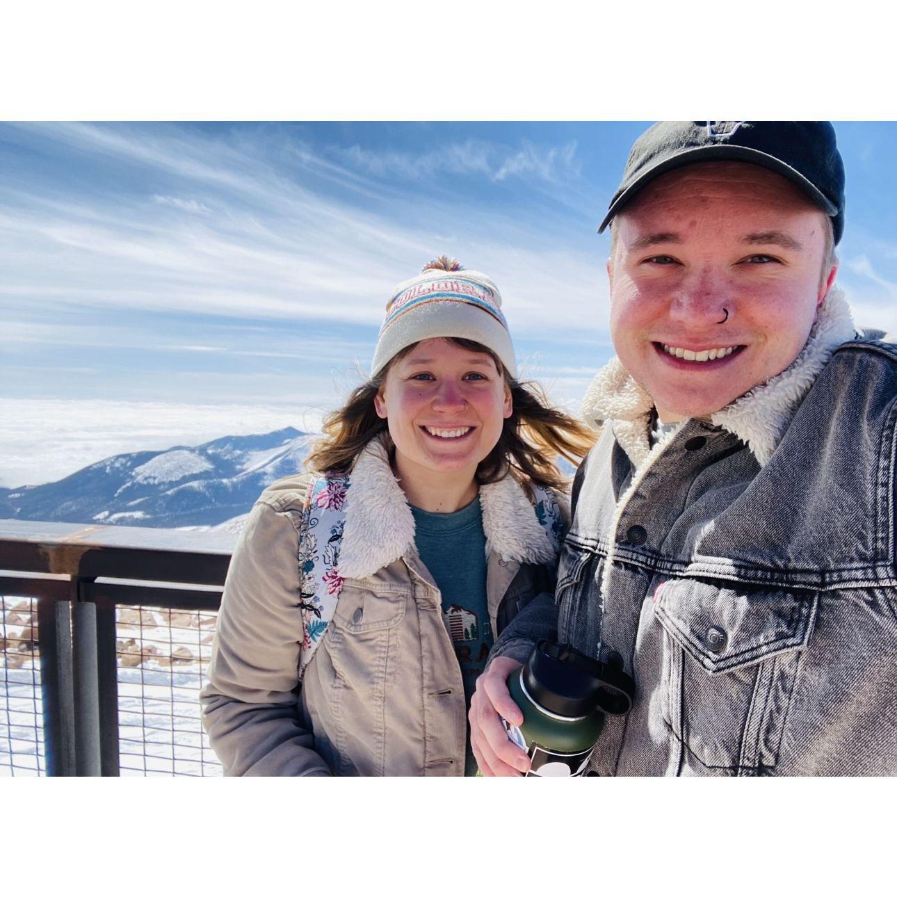 On top of Pikes Peek. Our first trip and first train ride together.
Colorado Springs
