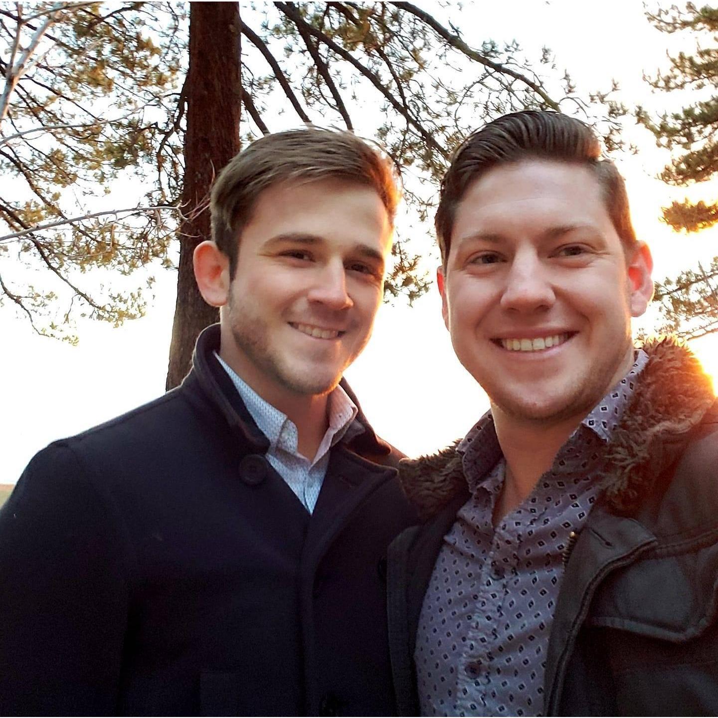 Us in front of the sunset in Lake Tahoe