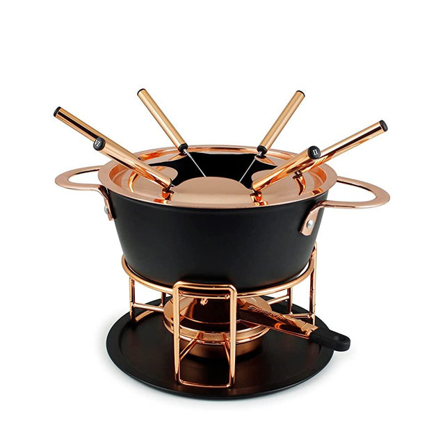 Swissmar 11-Piece Meat Fondue Set (Black/Copper)
