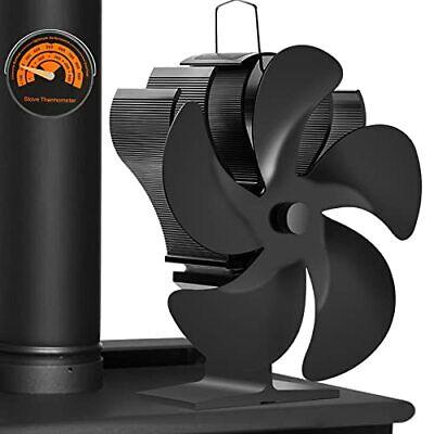 5 Blade Fireplace Fan Wood Stove Fan for Wood Burning Stove Heat Powered fan