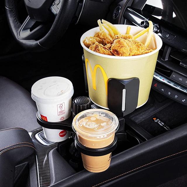 OFY 3 in 1 Car Cup Holder Expander with Adjustable Base, [Upgraded Expandable Cup Holder] All Purpose Car Cup Holder and Organizer, Road Trip Essentials Car Accessories for Snack Bottles Cups Drinks