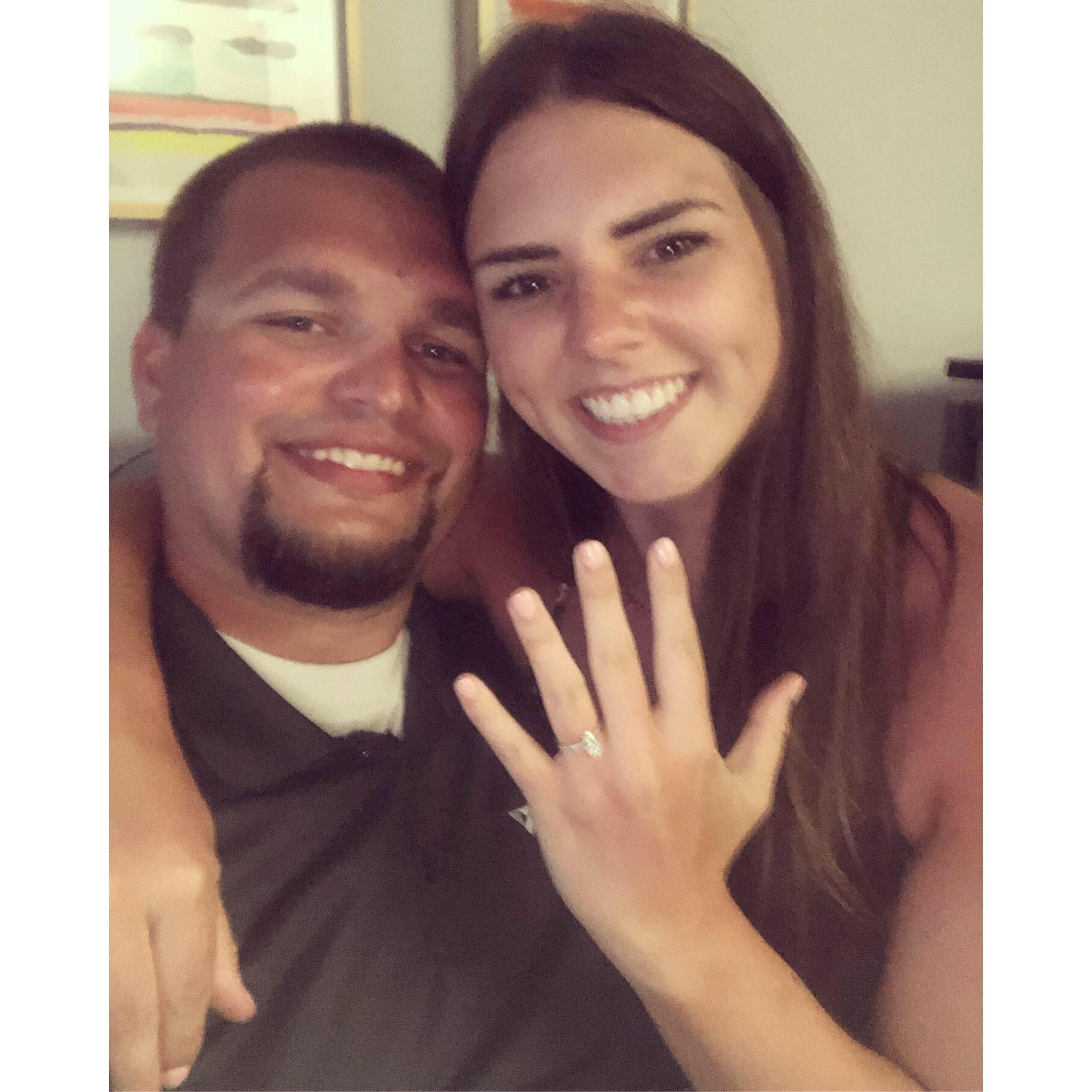 The night we got engaged, we were so excited we couldn't sleep.
