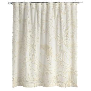 Sofia Ivory Tufted Floral Outline Shower Curtain - World Market