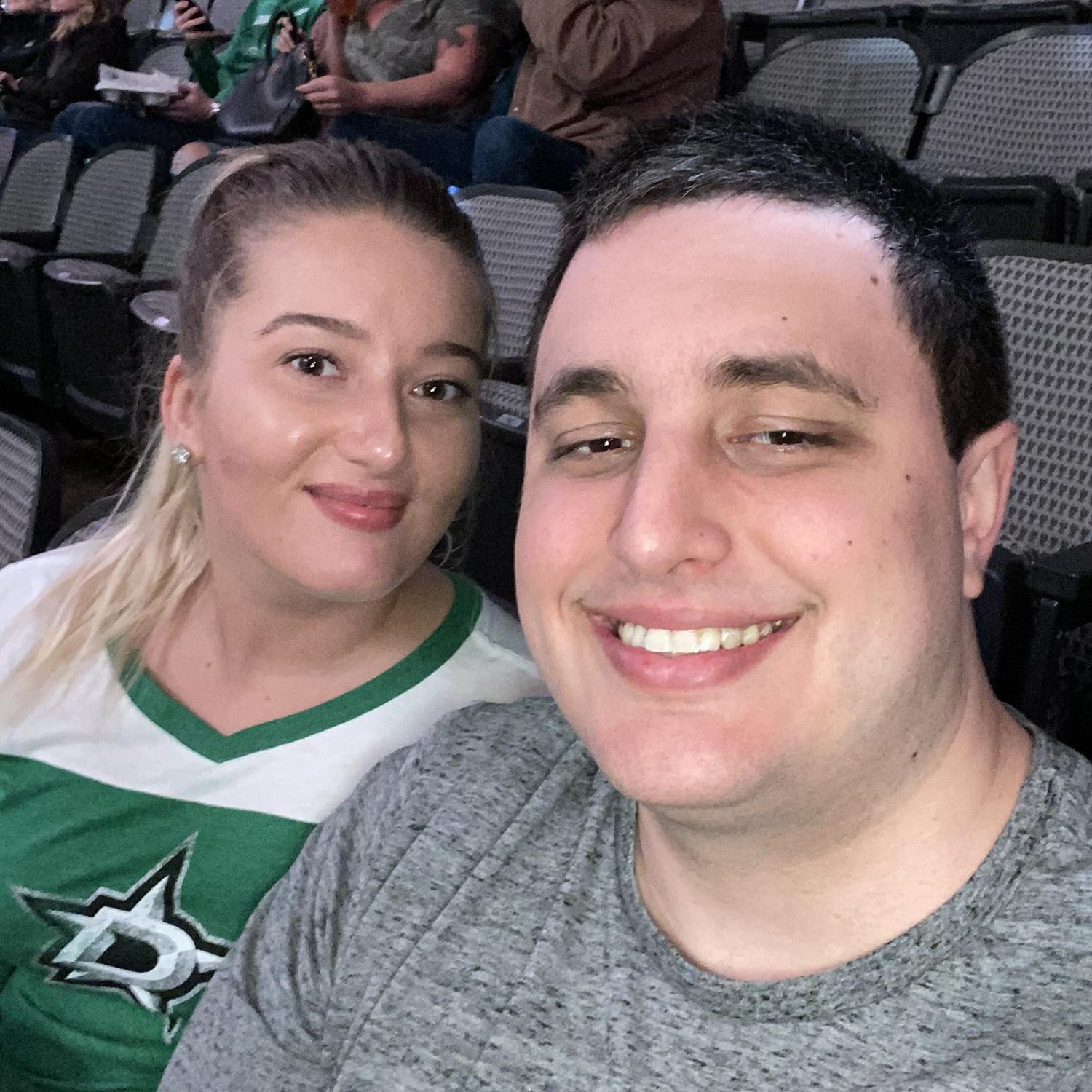 First Dallas Stars hockey game together.