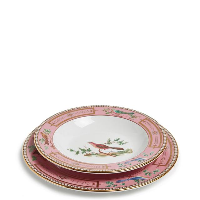Miniscalchi Soup & Dinner Plate Set18k Gold Antique Miniscalchi in Porcelain
