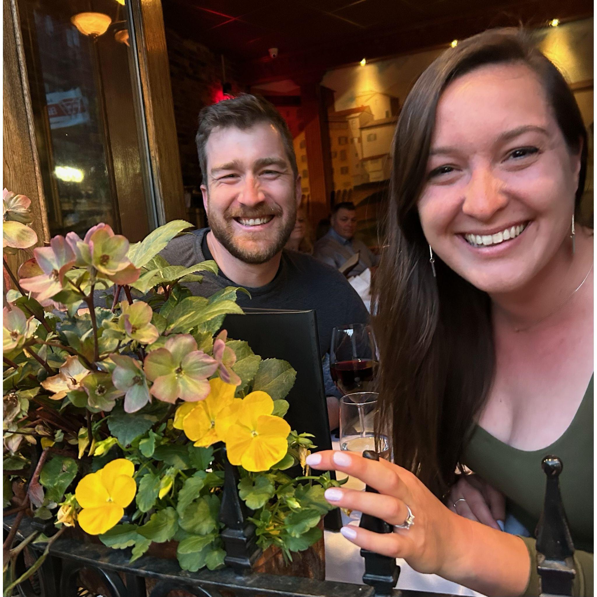 We went out for a Boston date-night and asked a family passing by to take a pic. They were INTO it. People lose it when they find out you're engaged, especially if they think it just happened.