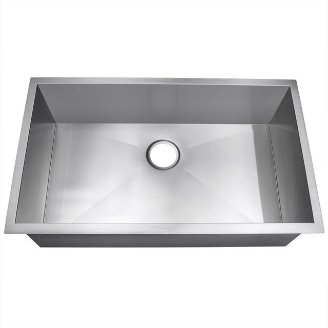 Golden Vantage 33" x 22" x 9" Undermount Single Basin 18 Gauge Stainless Steel Kitchen Sink