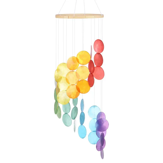 Unique Bargains Handcrafted Outdoor Decorative Colorful Wind Chime 6.7" x 20.5" Multicolor 1 Pc