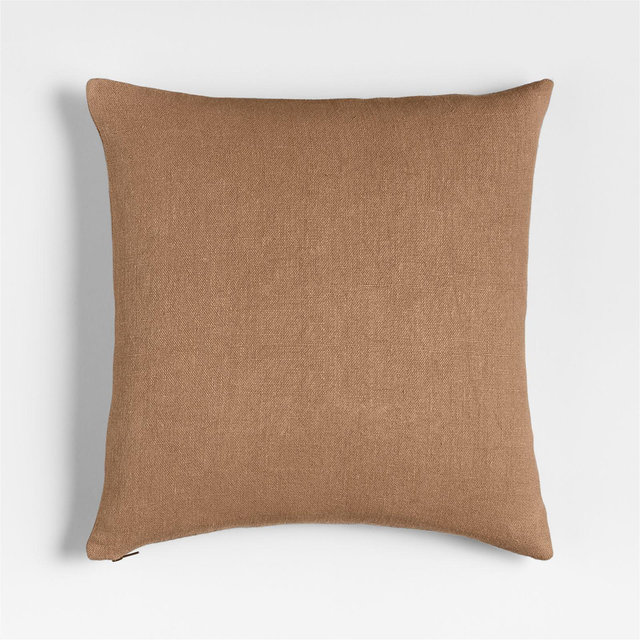 Relaxed Linen 20"x20" Sierra Tan Layering Throw Pillow Cover