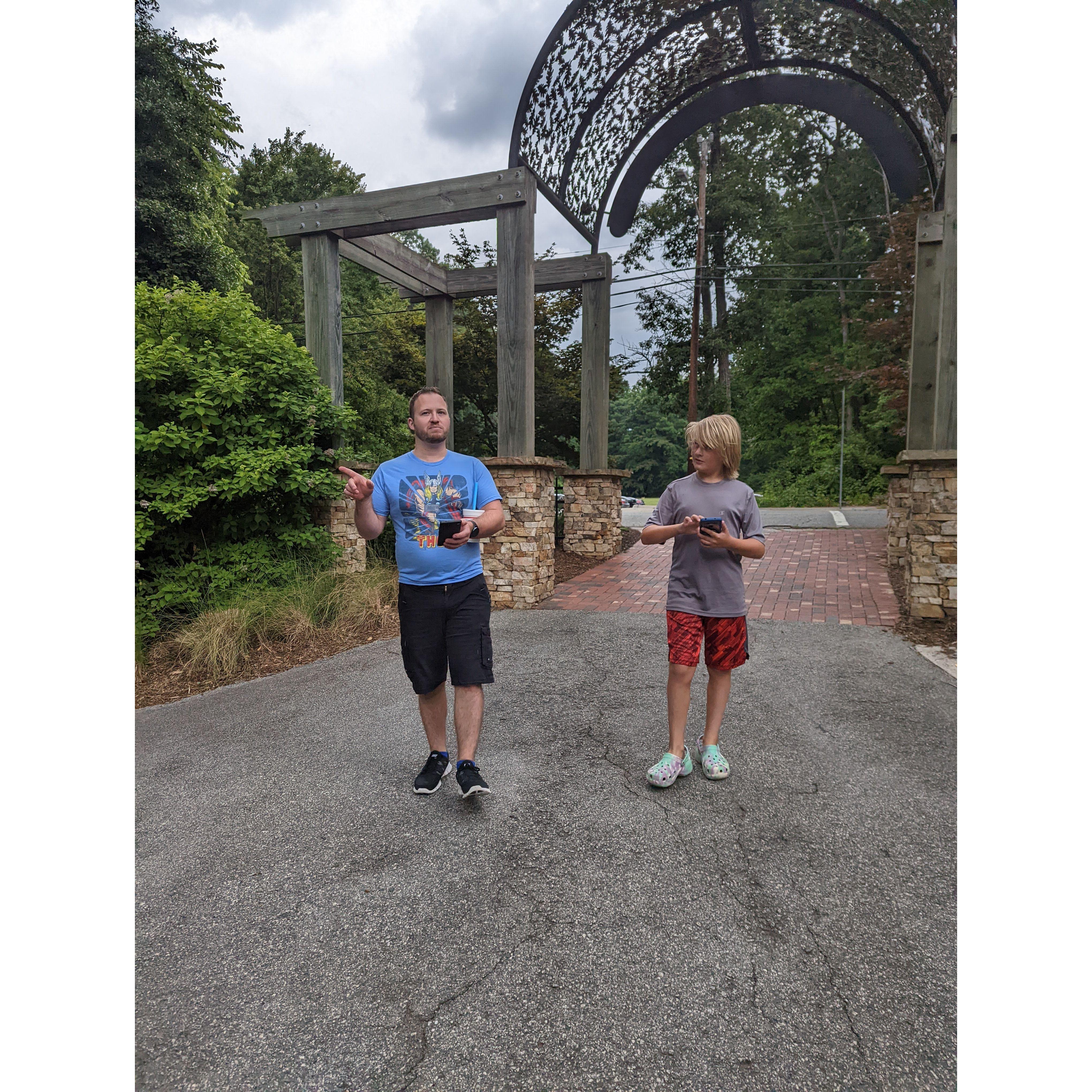 Landen Pokemon hunting with Douglas for the first time. This is the first time they truly got to spend time together. <3