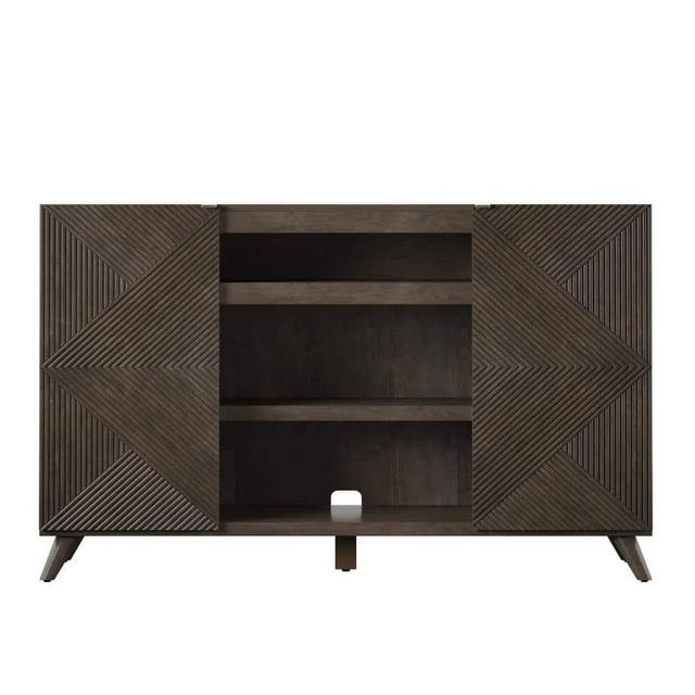 TV Stand with Geometric Doors