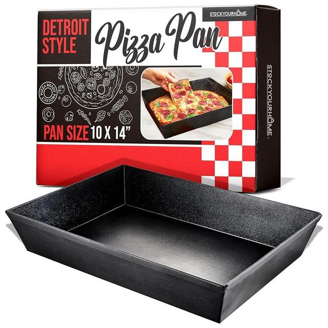 10x14 Detroit Style Pizza Pan - Non-Stick Coated Deep Dish Pizza Pan for Focaccia, Sicilian Bread & Baking Deep Dish Brownies, Aluminum Detroit Pizza Pan for Chicago Deep Dish Pizza and More!
