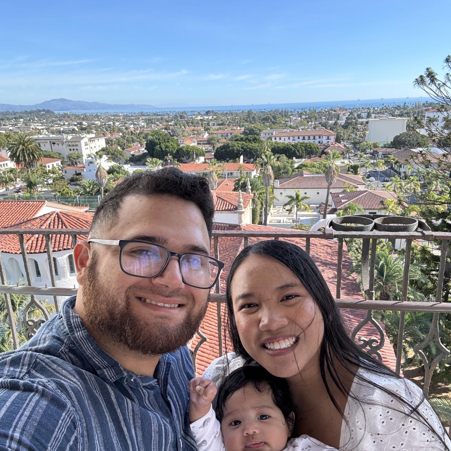 12/2023
Our first trip to our future ceremony venue! This is the view from the clock tower at the Santa Barbara Courthouse. We’re so excited that we’re getting married here!