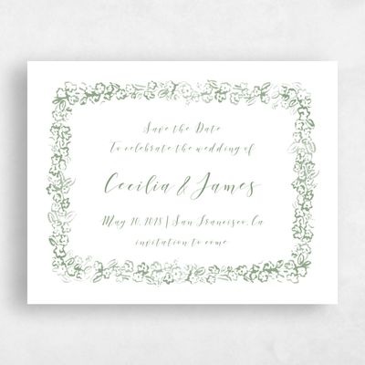 Green Wedding Save the Date - Brier Landscape