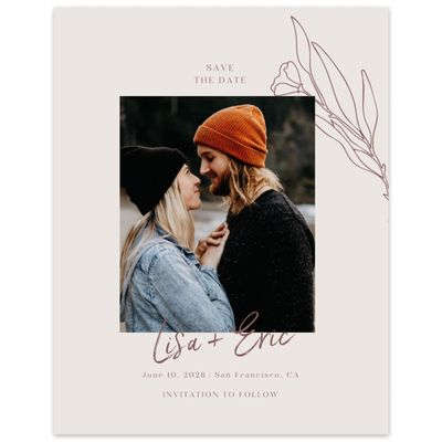 Light Greige, Beige Wedding Digital Save the Date - Pistoia Photo