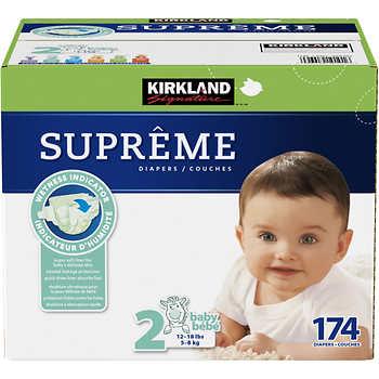 Kirkland Signature Supreme Diapers Size 2; 174-count