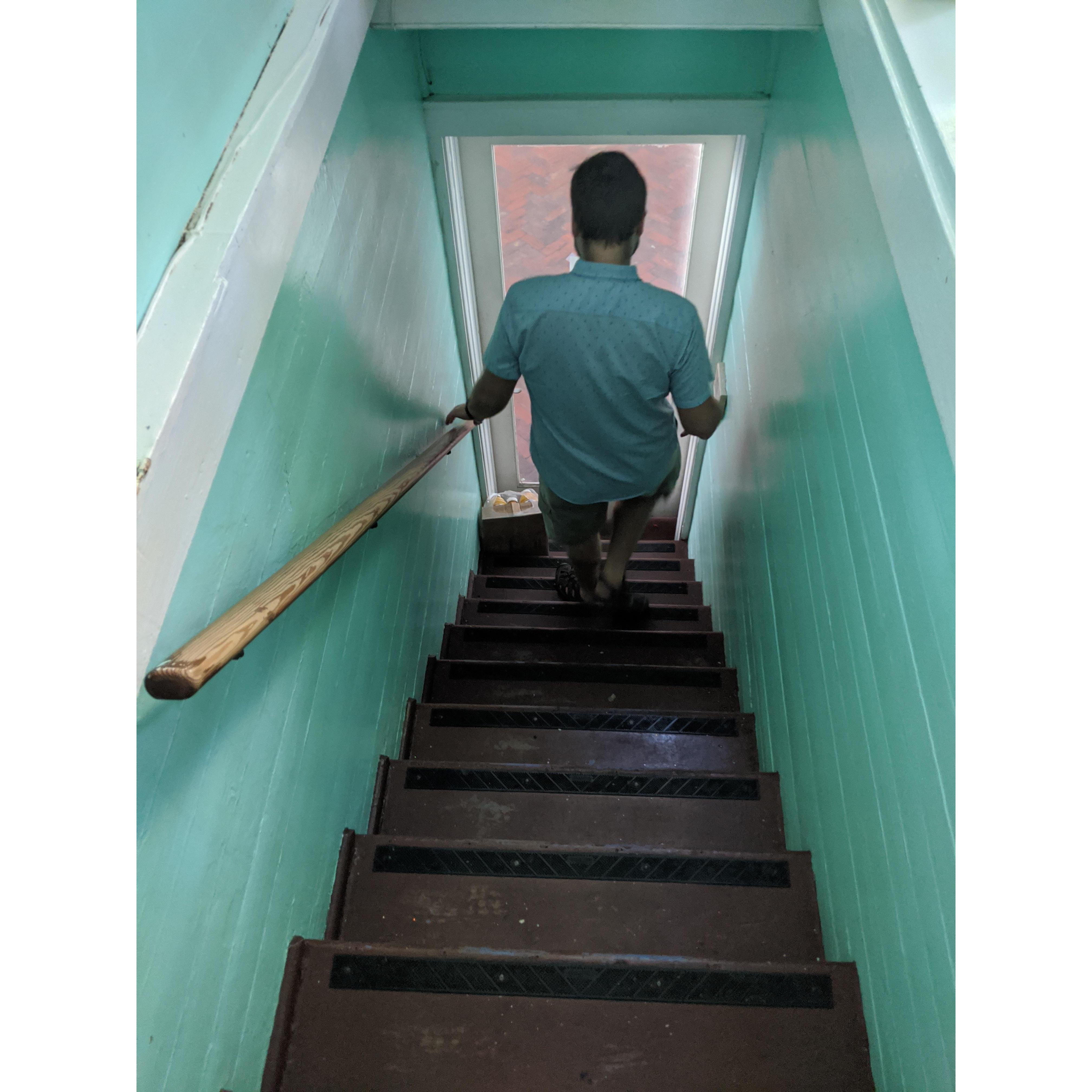 The stairs to get to the venue space