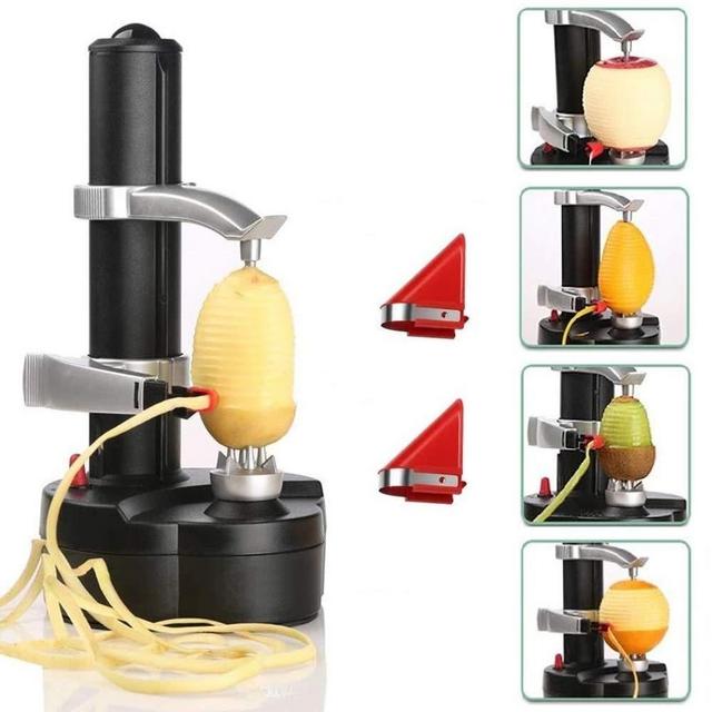 YOUDirect Electric Potato Peeler, Automatic Apple Peeler Machine, Heavy Duty Stainless Steel Rotating Peeler with 2 Extra Blades for Kitchen Fruits and Vegetables