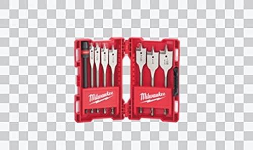Milwaukee 49-22-0175 8-Piece Universal Quik-Lok Flat Boring Spade Bit Set w/ Carrying Case