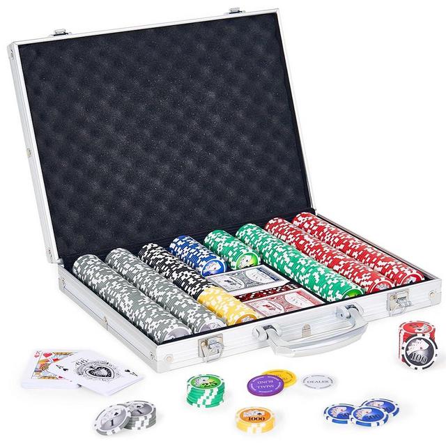 Poker Chips with Numbers,500PCS Poker Chip Set with Aluminum Travel Case,11.5 Gram Poker Set for Texas Holdem and Blackjack Gambling.