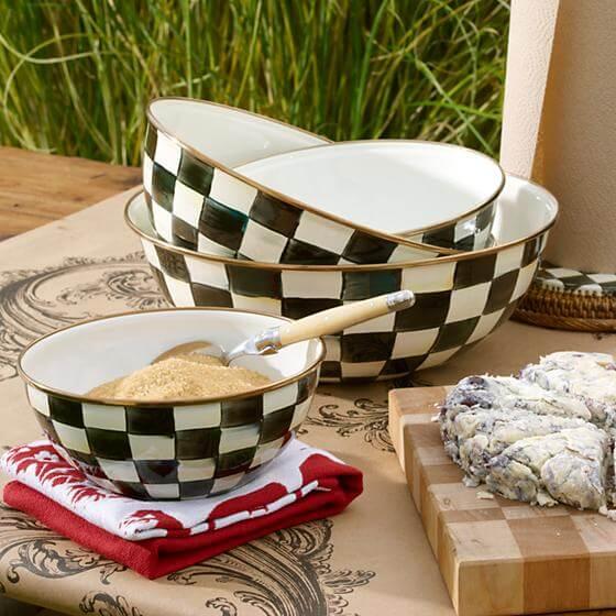 MacKenzie-Childs Courtly Check Enamel Everyday Bowl – Medium