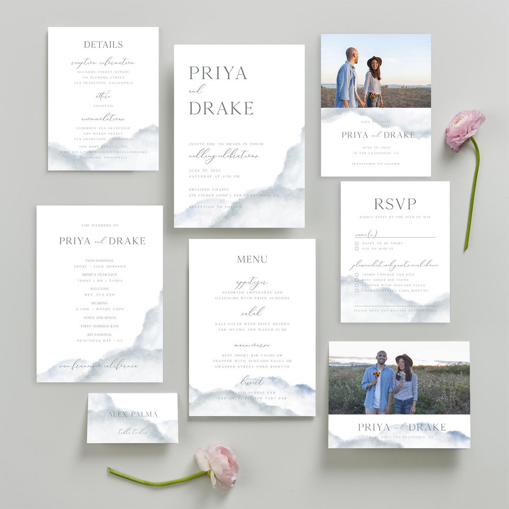 Altavilla Classic | Steel Gray | Zola Wedding Invitations