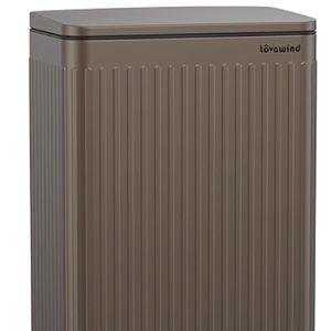BROWN Lovewind 60 Liter/ 16 Gallon Stainless Steel Trash Can with Soft-Close Lid, Large Footstep Garbage Can with Roman Texture, Removable Inner Buckets, Recycling Bin for Kitchen Office, Brown