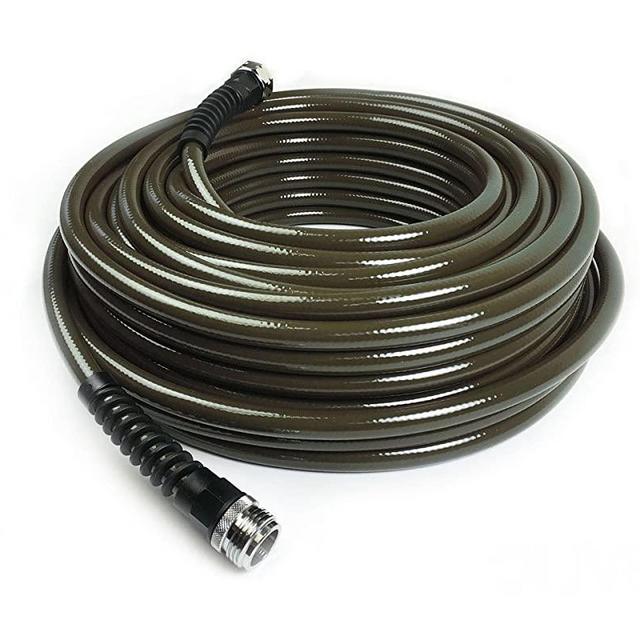 Water Right 400 Series Polyurethane Slim & Light Drinking Water Safe Garden Hose, 100-Foot x 7/16-Inch, Brass Fittings, Olive Green, USA Made