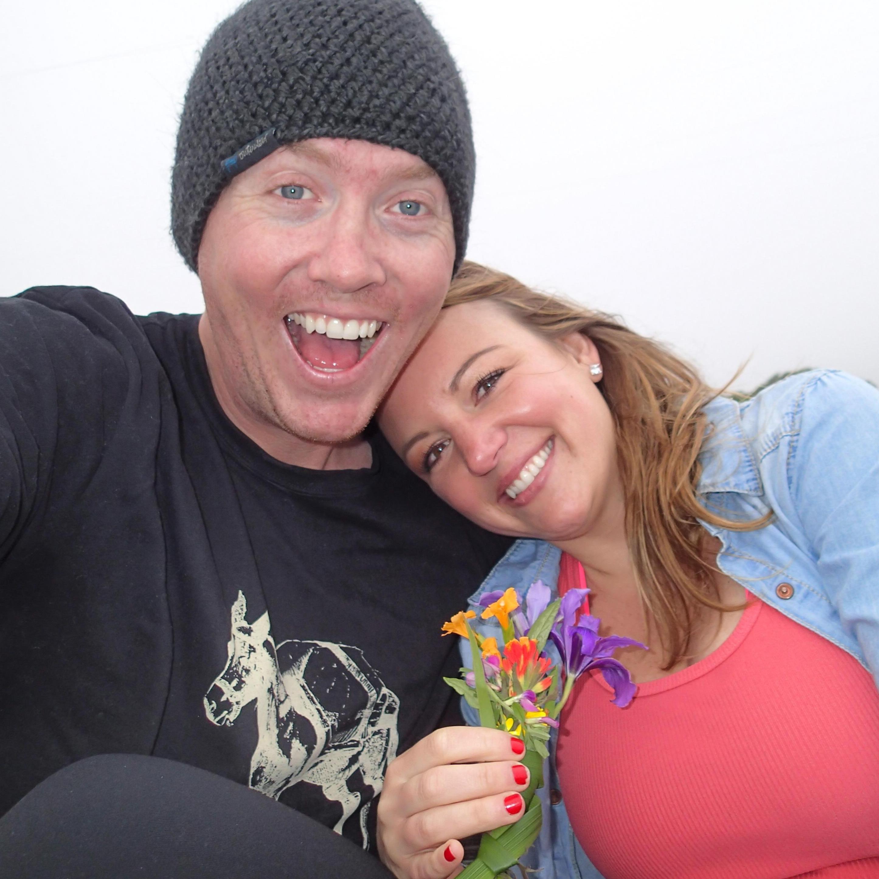 Our first hiking date. I picked her flowers like a good boy.