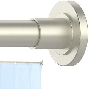 Brushed Nickel Shower Curtain Rod 31 to 80 Inch,1 Inch Diameter Adjustable Spring Tension Stainless Steel Telescoping Rod,Easy Install,No Rust