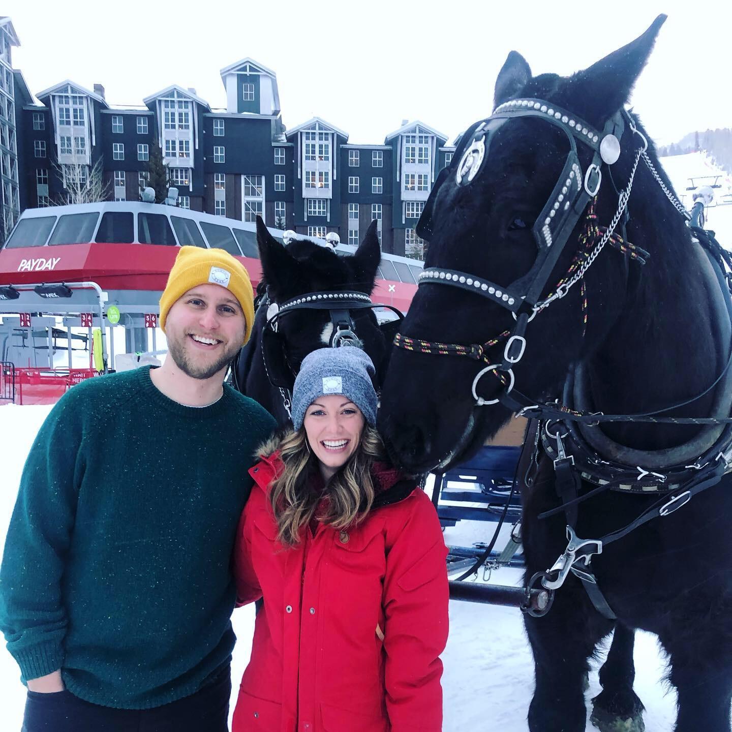 Sleigh ride in Park City, UT for John's 30th