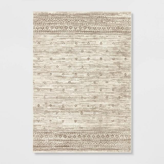 7'x10' Border Dot Motif Area Rug Beige - Threshold™