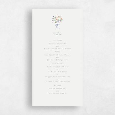 Light Oatmeal, Beige Wedding Menu - Pesco